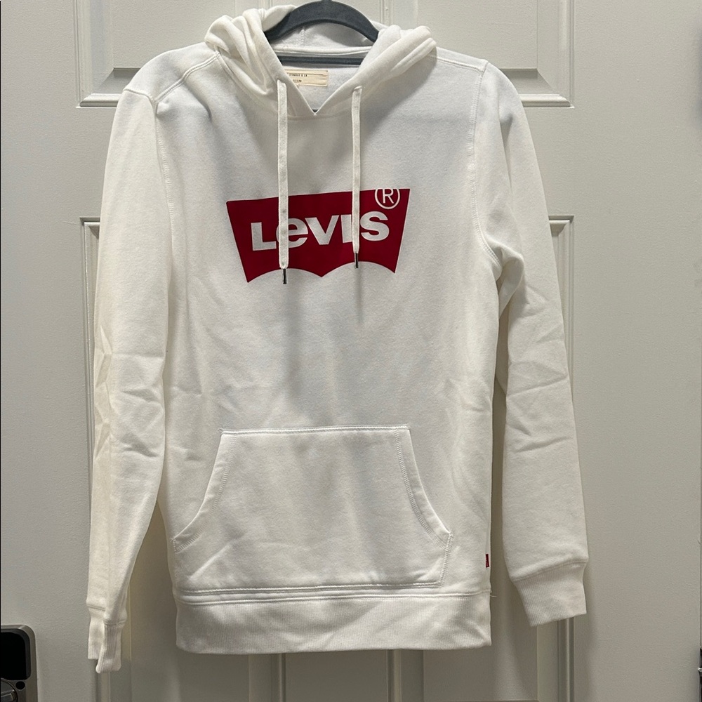 Levi's Red Logo White Hoodie Sweater for Men